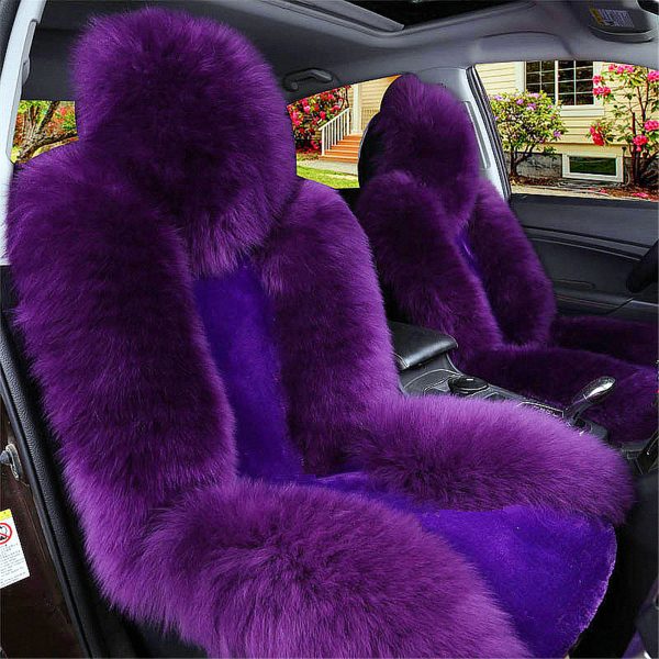 Universal Sheepskin Fur Car Seat Cover - Warm and Soft Wool Front Seat Cushion for Auto Interiors - Image 5