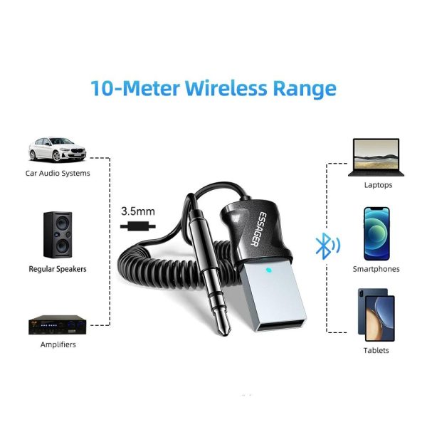Bluetooth 5.0 Aux Adapter Wireless Receiver for Car Audio and Hands-Free Calls - Image 3