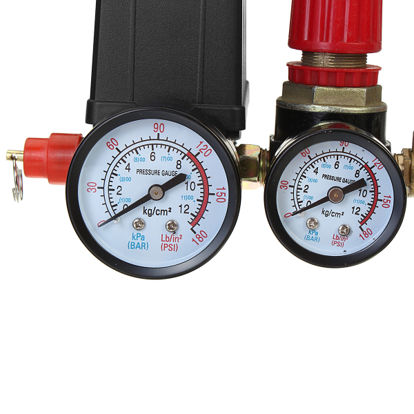 Air Compressor Pressure Switch Control Valve Regulator Gauges W/ Quick Connector - Image 7