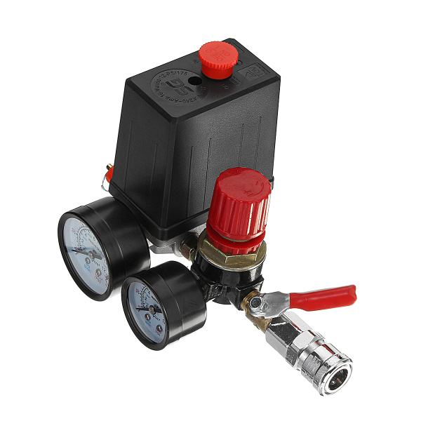 Air Compressor Pressure Switch Control Valve Regulator Gauges W/ Quick Connector - Image 5