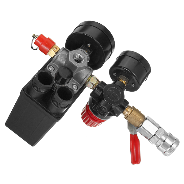 Air Compressor Pressure Switch Control Valve Regulator Gauges W/ Quick Connector - Image 6
