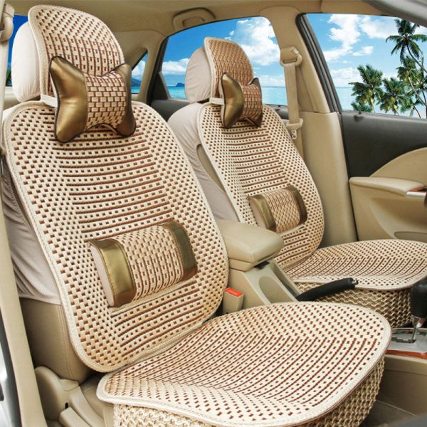 Universal Car Breathable Seat Cover Auto SUV Protector Cushion W/Pillow Summer - Image 5
