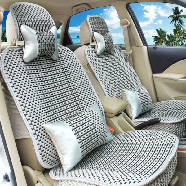 Universal Car Breathable Seat Cover Auto SUV Protector Cushion W/Pillow Summer - Image 9