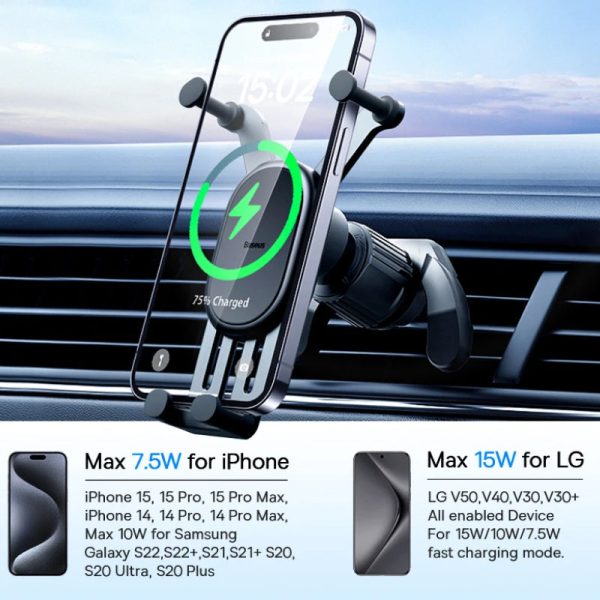 15W Wireless Car Charger Phone Holder - Image 7